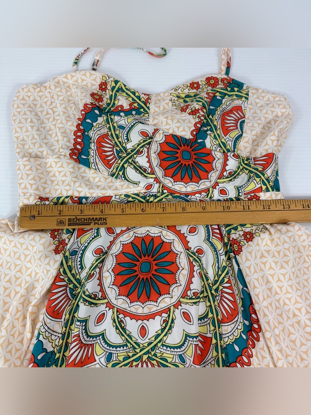 Lovposh Spaghetti Strap Sun Dress Women's Size M Handkerchief Zipper Back Boning - Picture 12 of 16